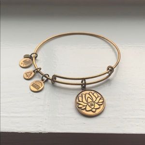 Alex and Ani gold lotus bracelet bangle